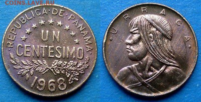 Панама - 1 сентесимо 1968 года до 22.06 - Панама 1 сентесимо 1968