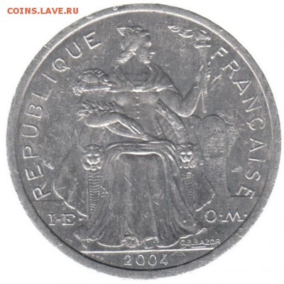 Новая Каледония 2 франка 2004 до 22.06 в 22.00 по мск - 143-2