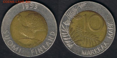 Финляндия 5 марок 1993 "Глухарь" 25.06.19 22:00 - Finland_KM#77_19062019