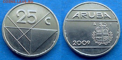 Аруба - 25 центов 2009 года до 2.07 - Аруба 25 центов 2009