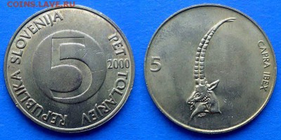 Словения - 5 толаров 2000 года до 12.07 - Словения 5 толаров 2000