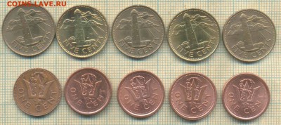 Барбадос 1,5 центов 1984-2014 гг., фикс - барбадос 1