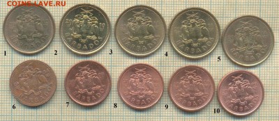 Барбадос 1,5 центов 1984-2014 гг., фикс - барбадос