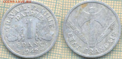 Франция 1 франк 1942 г., до 17.07.2019 г. 22.00 по Москве - Франция 1 франк 1942  5784
