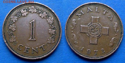Мальта - 1 цент 1972 года до 23.07 - Мальта 1 цент 1972