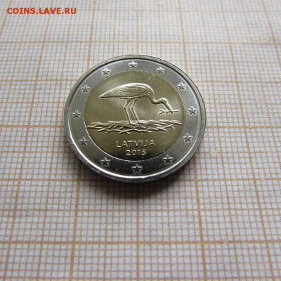 2 евро 2015 Латвия Чёрный аист из ролла. До 06.08. в 22:00 - 1.JPG
