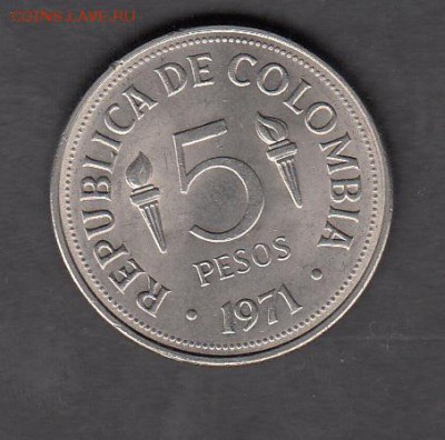 Колумбия 1971 5 песо без обращения до 10 08 - 204