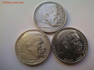3 монеты по 5 марок Германии, 1936г., A,F,E, до 28.08.19г. - IMG_20190812_081213_thumb