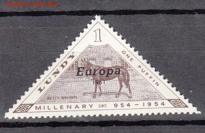 Великобритания острова Лэнди 1961 1м 1р надпечатка до 09 09 - 536