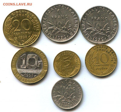 Франция 7 шт. с рубля - scan 2 франция