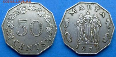 Мальта - 50 центов 1972 года до 17.09 - Мальта 50 центов 1972