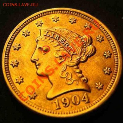 2,5 доллара 1904 год золото - 2,5 доллар