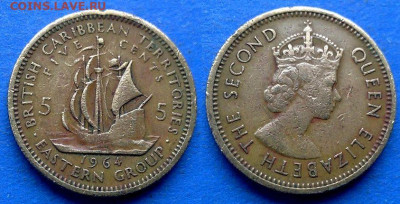 Восточные Карибы - 5 центов 1964 года (Парусник) до 27.09 - Восточные Карибы 5 центов, 1964