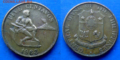 Филиппины - 5 сентаво 1963 года до 27.09 - Филиппины 5 сентаво, 1963
