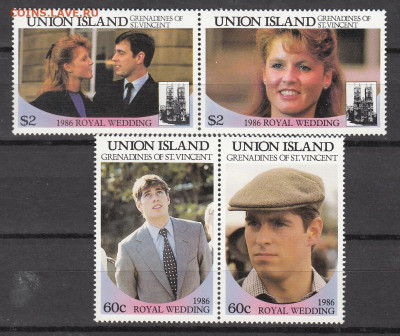 Юнион острова 1986 королевская семья 4м** до 27 09 - 68