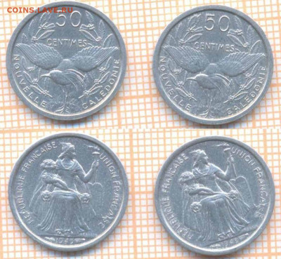 Новая Каледония 50 сантимов 1949 г., фикс - Новая Каледония 50 сантимов 1949  68  85