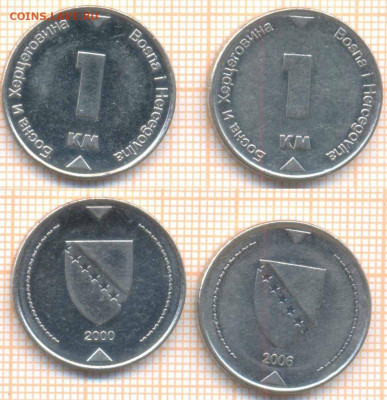 Босния и Герцеговина 1 марка 2000, 2006 г., фикс - Босния и Герц 1 марка 2000 06  159  40