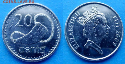 Фиджи - 20 центов 2009 года до 10.10 - Фиджи 20 центов, 2009