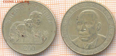 Танзания 200 шиллингов 1998 г., до 29.10.2019 г. 22.00 по Мо - Танзания 200 шиллингов 1998  8168
