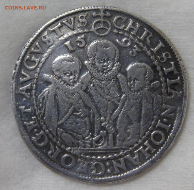 Талер 1593 Германия Саксония Правители Кристиан II Иоганн - DSC08862.JPG
