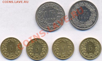 Обмен Микки 2 - Швейцария 1 франк и 5 рап 1