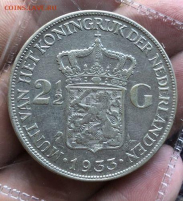 2 серебро XF - krona_shajba_niderlandy_2_5_guldena_1933_2_1_2_serebro_xf1