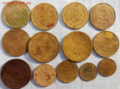 лот монет СССР, бронза до 1957г. -13 шт до 31.10.19 22-00 - P91030-131254