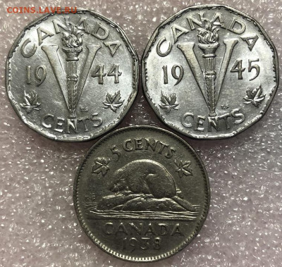 Канада 5 центов 1938.1944.1945 - 23259E97-2D39-4773-954D-91937B1EAB58