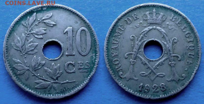 Бельгия - 10 сантимов (BELGIQUE) 1928 года до 12.11 - Бельгия 10 сантимов, 1928