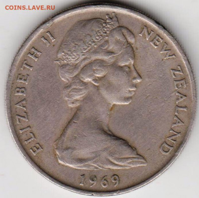 Новая Зеландия 20 центов 1969 г. до 24.00 12.11.19 г. - 022