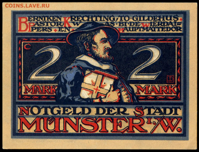 Нотгельд - Münster 2 марки 1921 г. до 14.11 в 22.00 мск - 3