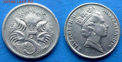Австралия - 5 центов 1994 года (Фауна) до 21.11 - Австралия 5 центов, 1994