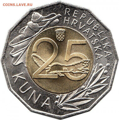 ФИКС Хорватия 25 кун 2019 25 лет валюте Биметалл - 25chr1