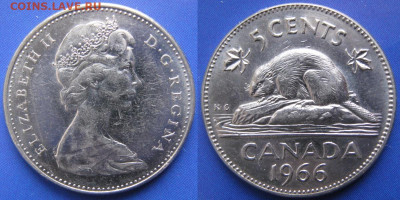 Канада 5 центов 1966 до 25-11-19 в 22:00 - Канада 5 центов 1966    160-кл2-5961