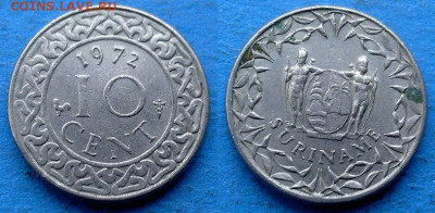 Суринам - 10 центов 1972 года до 27.11 - Суринам 10 центов, 1972