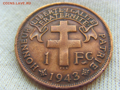 R_Французский Мадагаскар 1 франк 1943 г. Петух до 06.12.19 - SDC14729.JPG