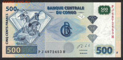Конго 500 франков 2013 unc 11.12.19. 22:00 мск - 2