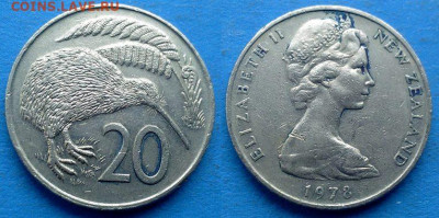 Новая Зеландия - 20 центов 1978 года (Фауна) до 15.12 - Новая Зеландия 20 центов, 1978