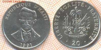 Гаити 20 центов 1991 г., до 16.12.2019 г. 22.00 по Москве - Гаити 20 центов 1991  7566