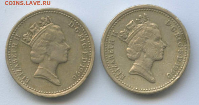 2 фунта-Англия. 1990 и 1996гг. с курса - 1 фунт 2 001