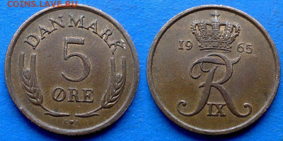Дания - 5 эре 1965 года до 20.12 - Дания 5 эре, 1965