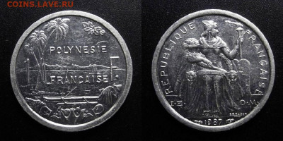 Франц. Полинезия - 1 франк (1987) до 24.12 (22.00) - Франц. Полинезия - 1 франк (1987) «Вид гавани» №1