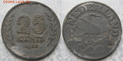 Нидерланды 25 центов 1942 до 08-01-20 в 22:00 - Нидерланды 25 центов 1942     190-к74-11193
