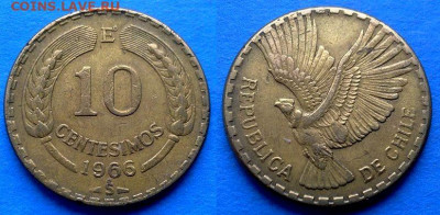 Чили - 10 сентесимо 1966 года (Фауна) до 11.01 - Чили 10 сентесимо, 1966