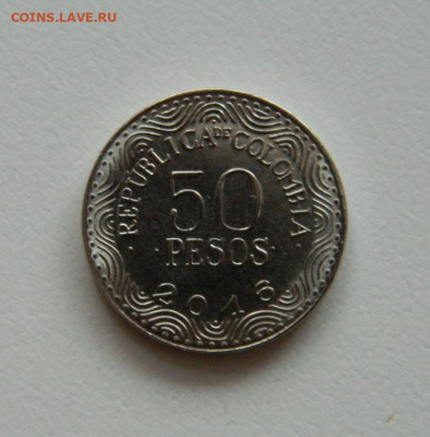 Колумбия 50 песо 2016 г. (Фауна) без обращения до 09.01.20 - DSCN0010.JPG
