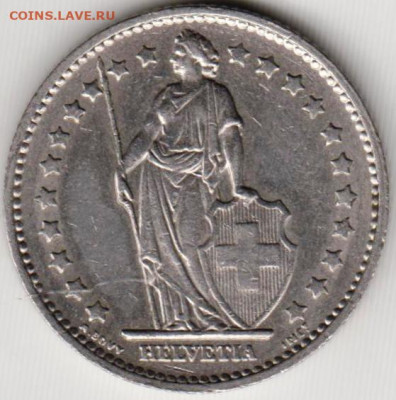 Швейцария 1 франк 1974 г. до 24.00 12.01.20 г. - 019