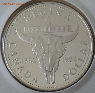 Канада 1 доллар 100 лет Реджайна 1982 - Канада 1 доллар город Реджайн 1982 реверс
