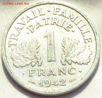 Франция 1 франк 1942. 19. 01. 2020. в 22 - 00. - DSC_0422
