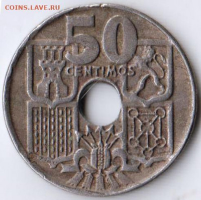 Испания 50 сантимов 1949 г. до 24.00 12.02.20 г. - 082