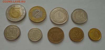 ПОЛЬША - полный набор ходячки 9 монет 2 БИМа до 21.02, 22.00 - Польша - набор ходячки 9 монет